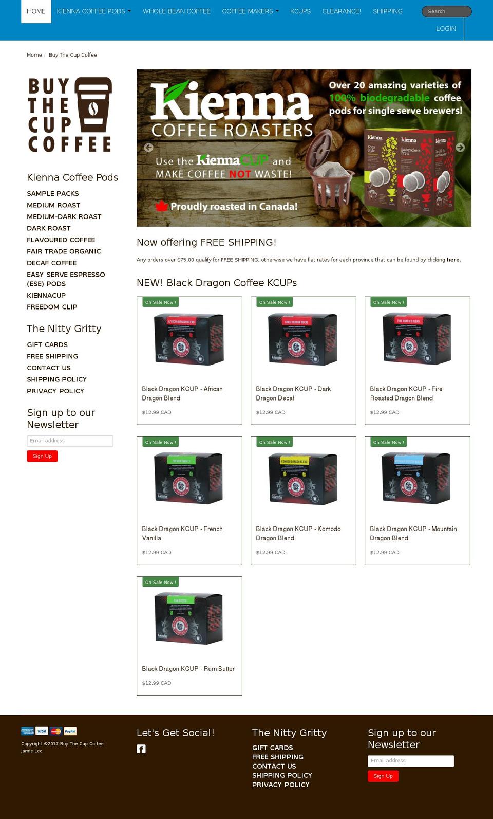 buythecupcoffee.com shopify website screenshot