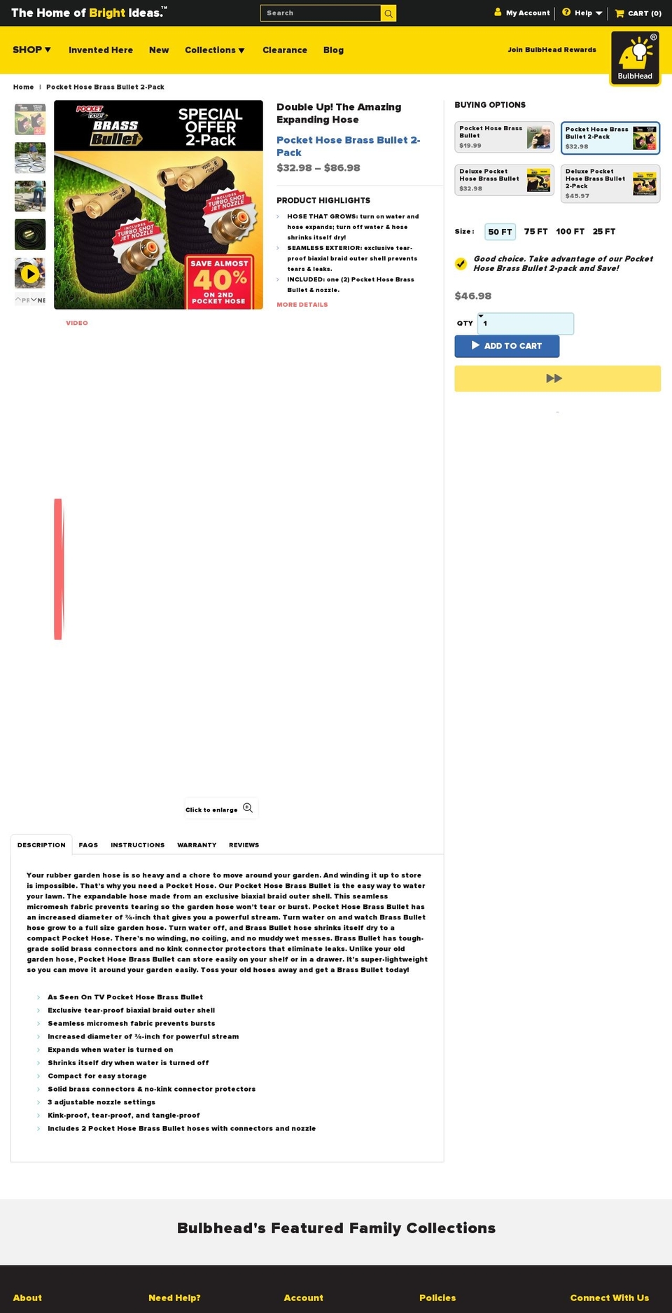 buytopbrasswaterhose.com — Shopify storefront screenshot