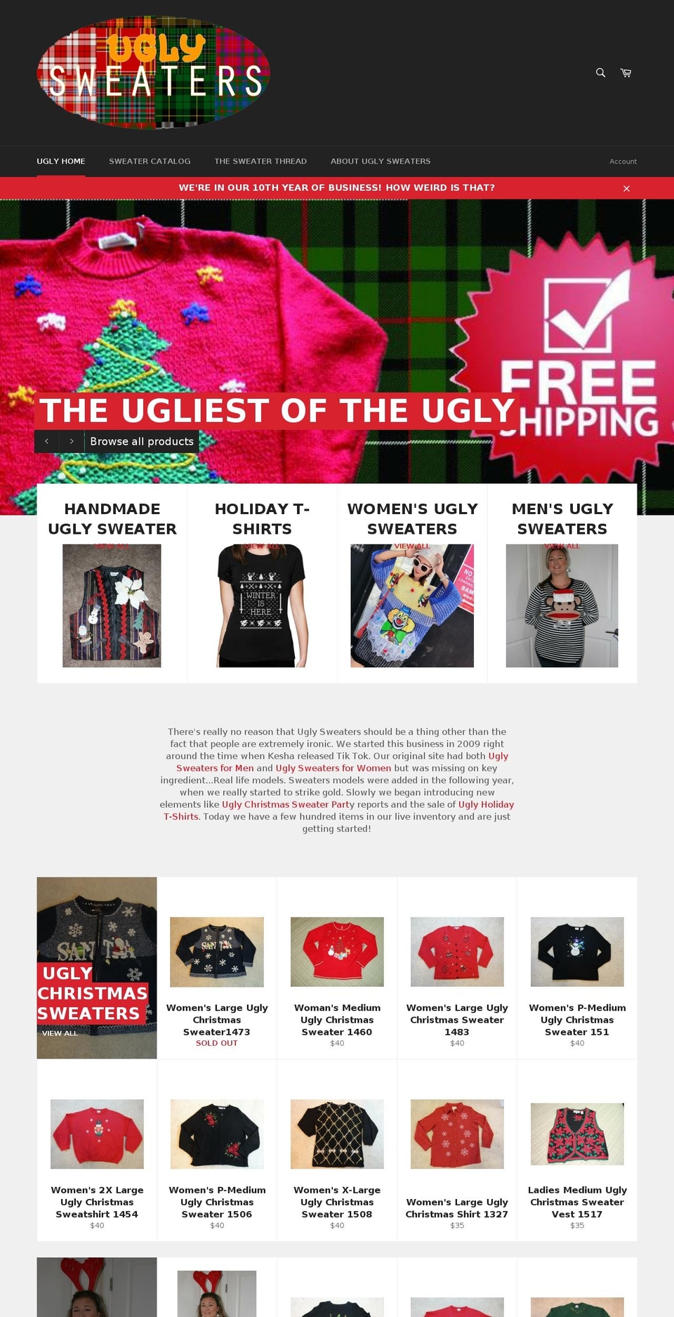 buyuglysweaters.com — Shopify storefront screenshot