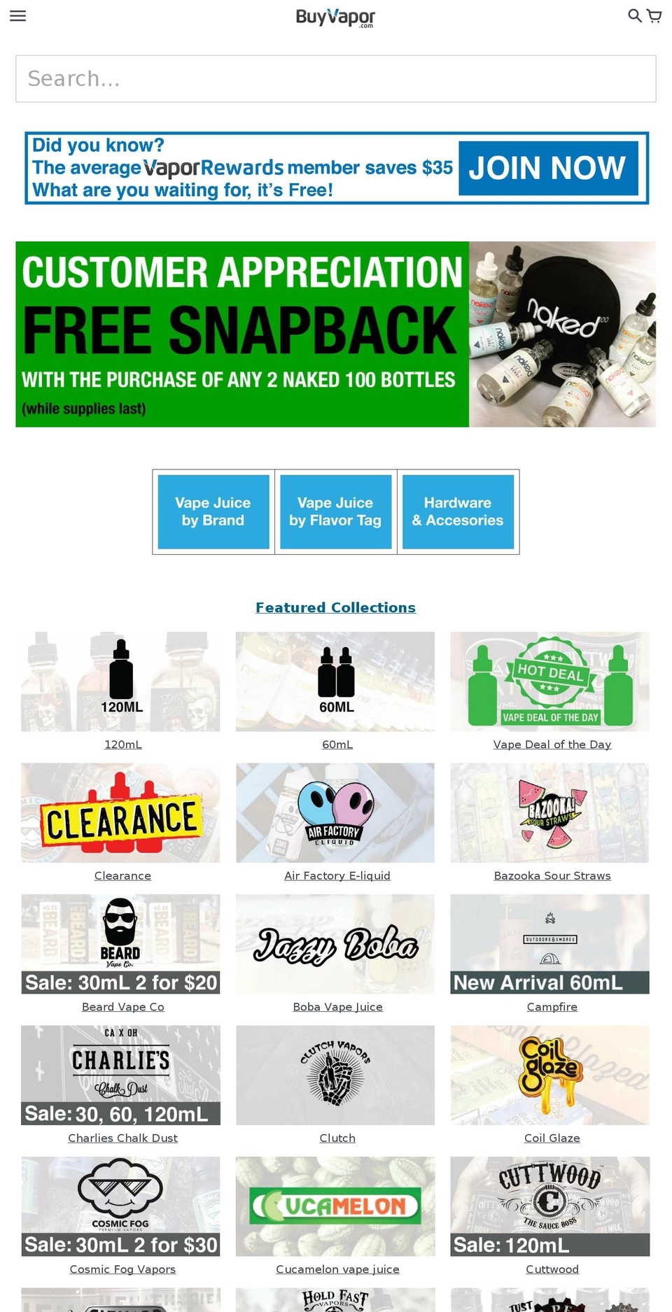 buyvapor.org shopify website screenshot