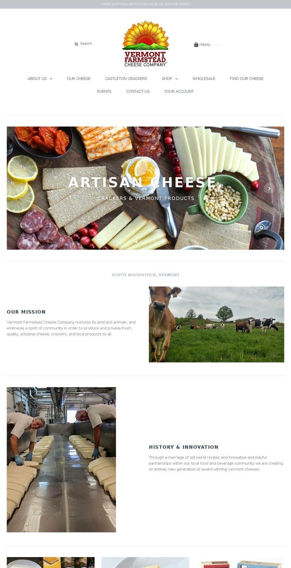 buyvermontcheese.com — Shopify storefront screenshot