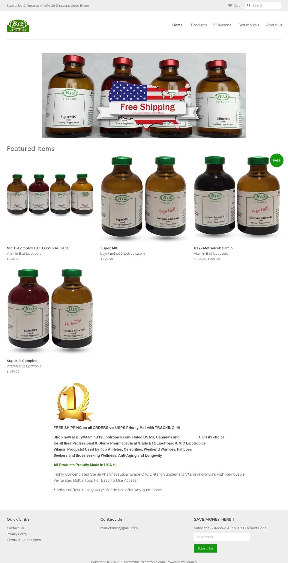 buyvitaminb12lipotropic.com shopify website screenshot