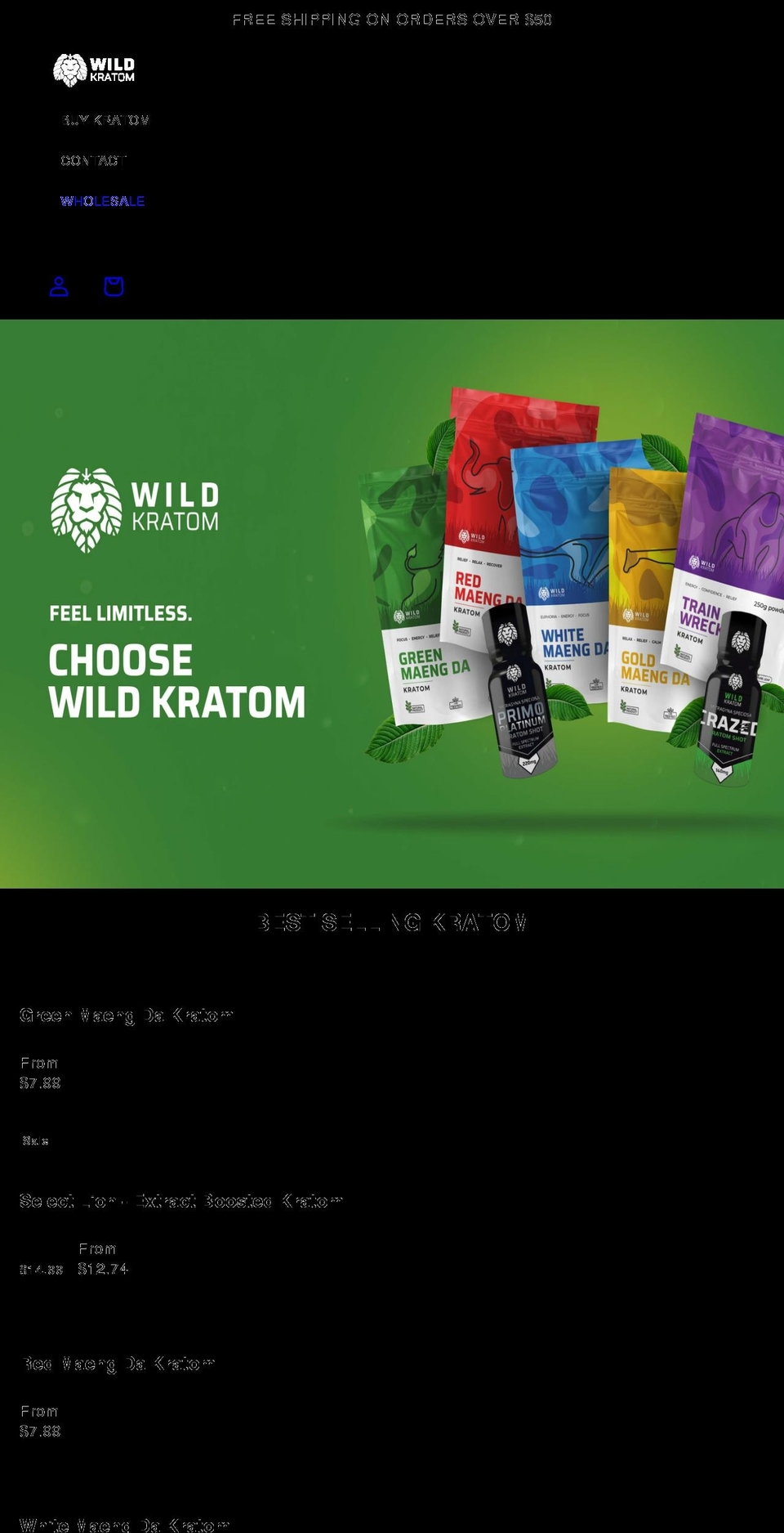 buywildkratom.com — Shopify storefront screenshot