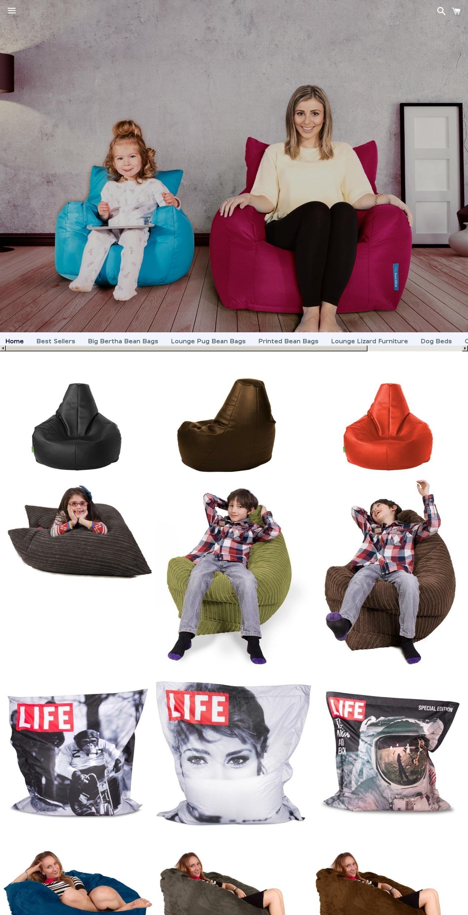 buyyourbeanbags.com shopify website screenshot