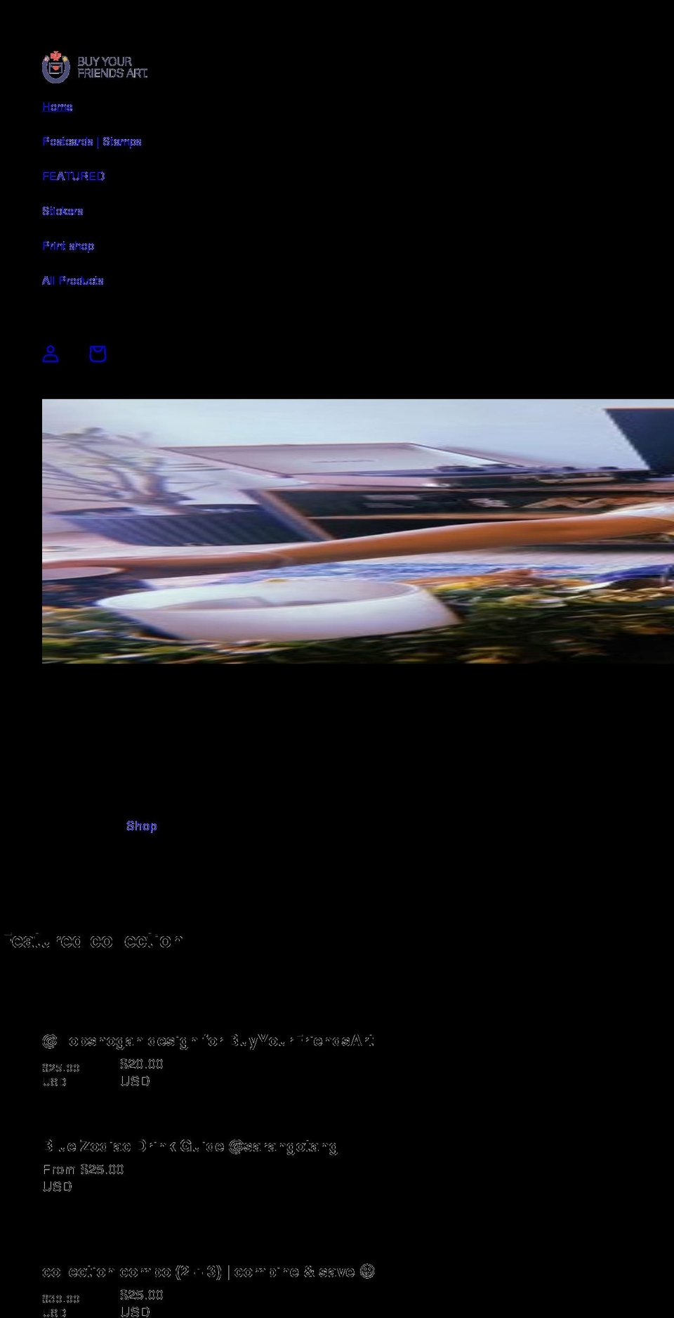 buyyourfriendsart.com shopify website screenshot