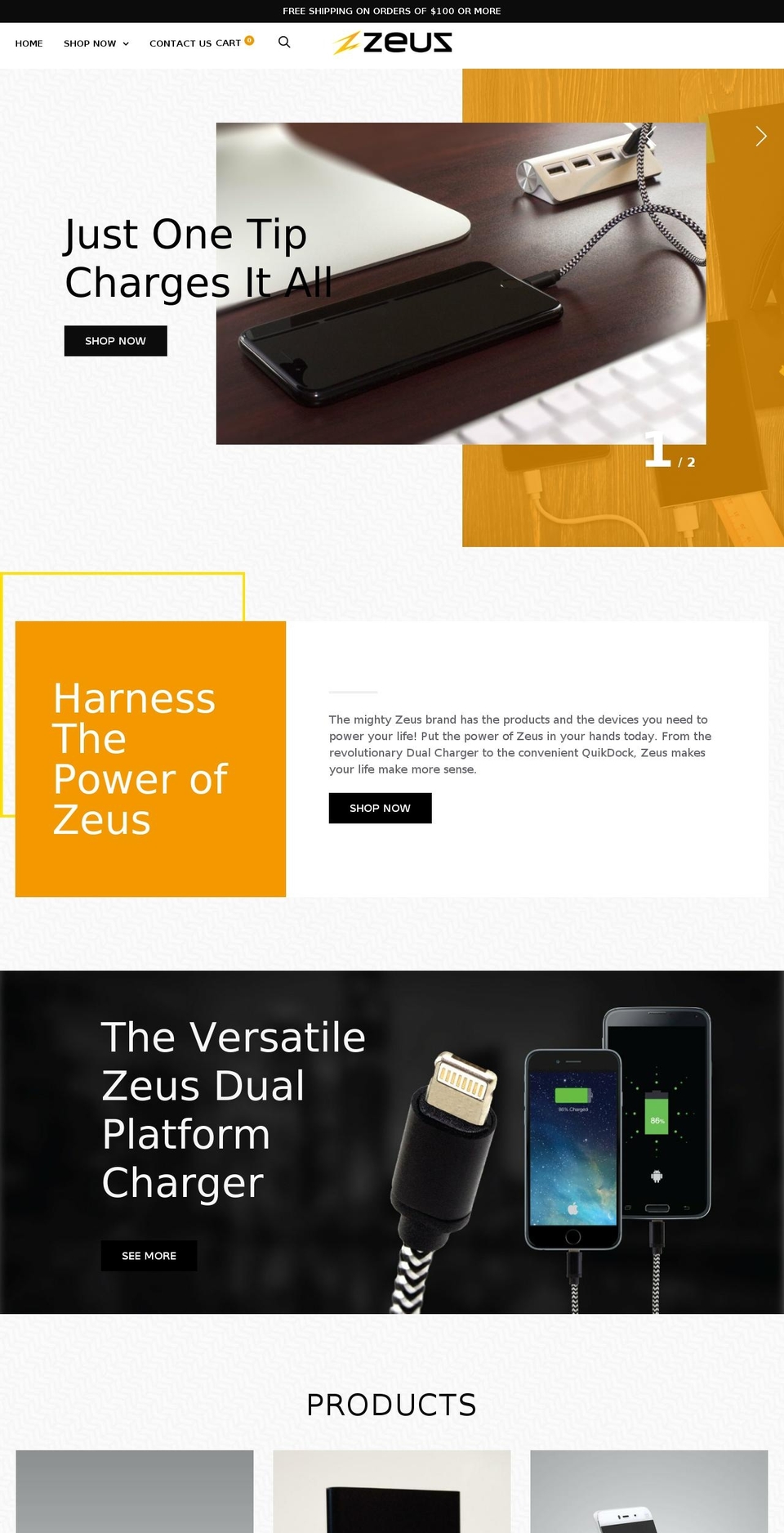 buyzeuspower.com — Shopify storefront screenshot