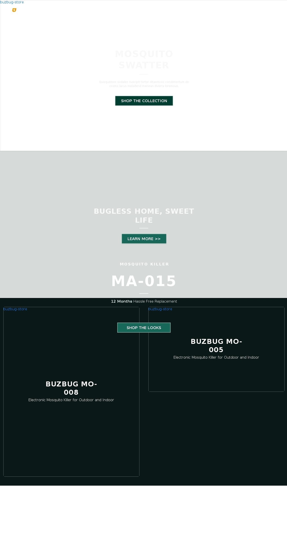 buzbug.com shopify website screenshot