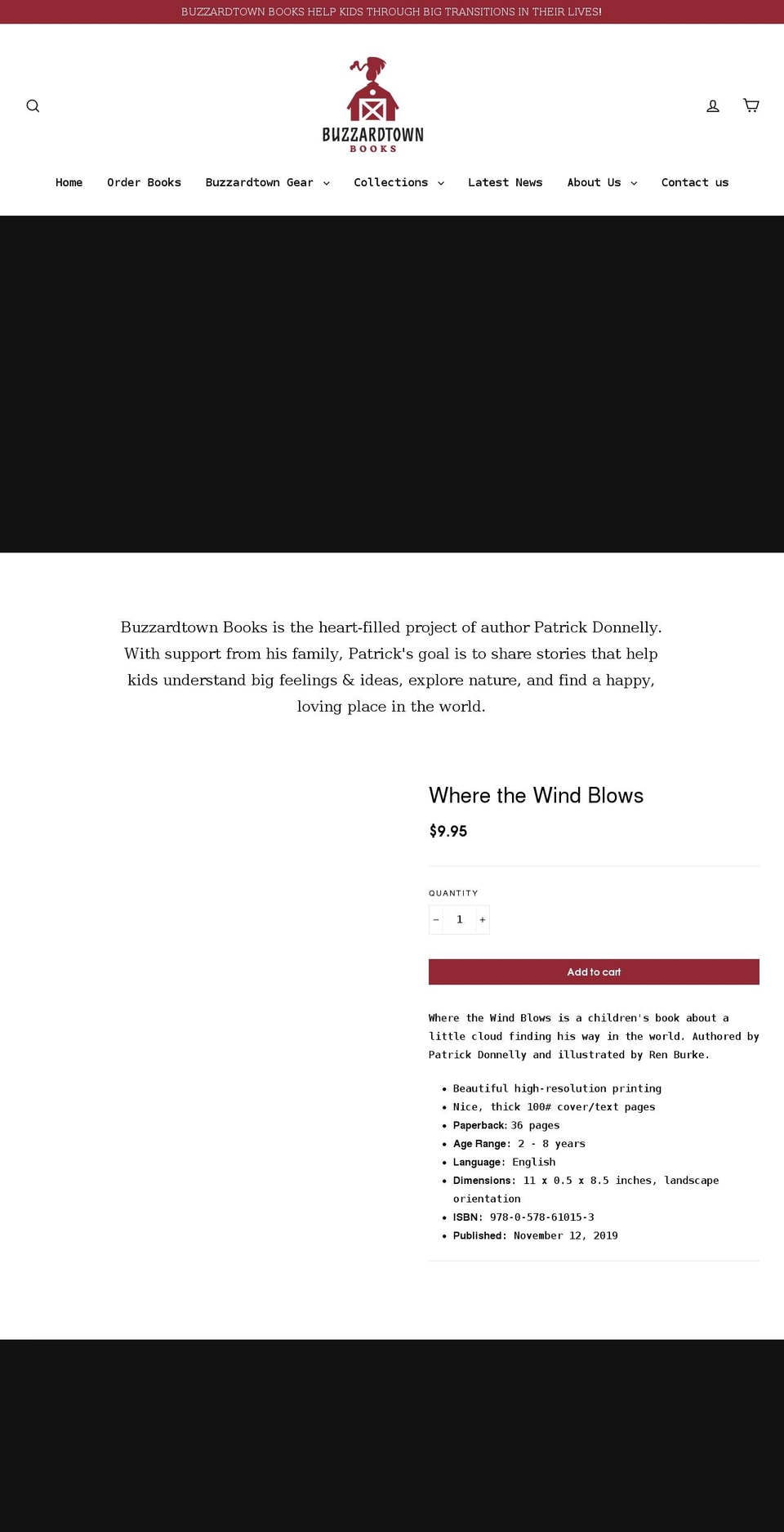 buzzardtownbooks.com shopify website screenshot
