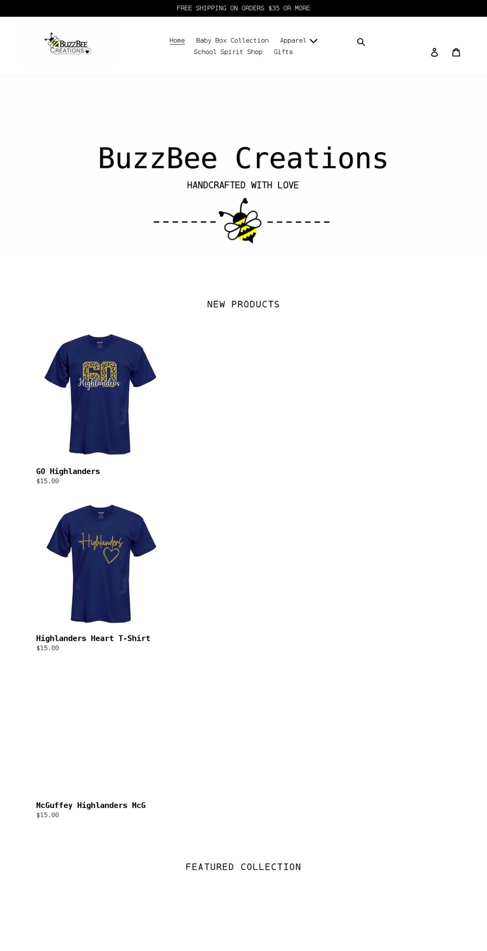 buzzbeecreations.com shopify website screenshot