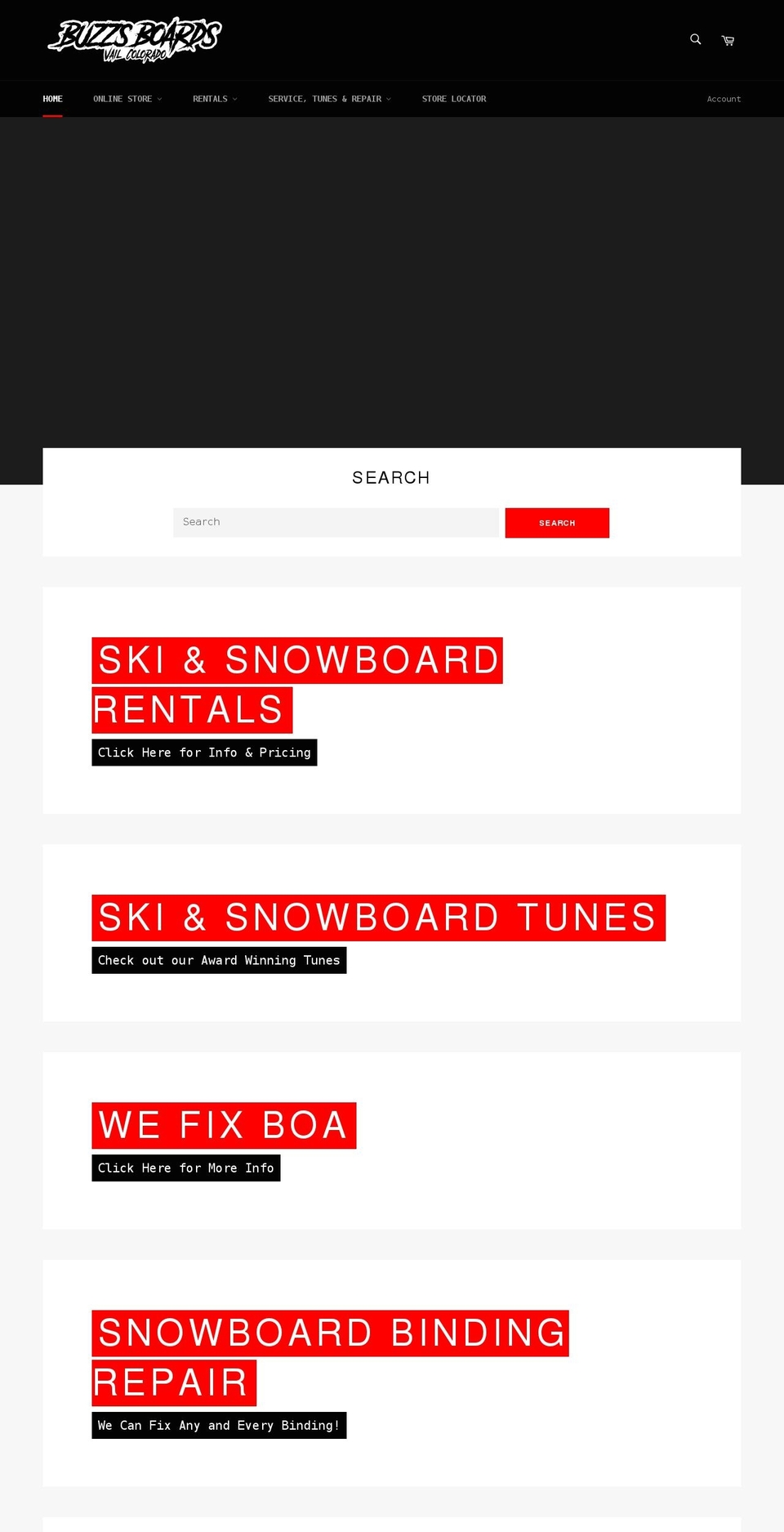 buzzs-boards.myshopify.com — Shopify storefront screenshot