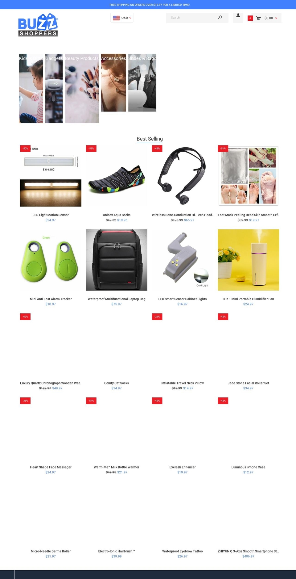 KU-ITG Shopify theme site example buzzshoppers.com