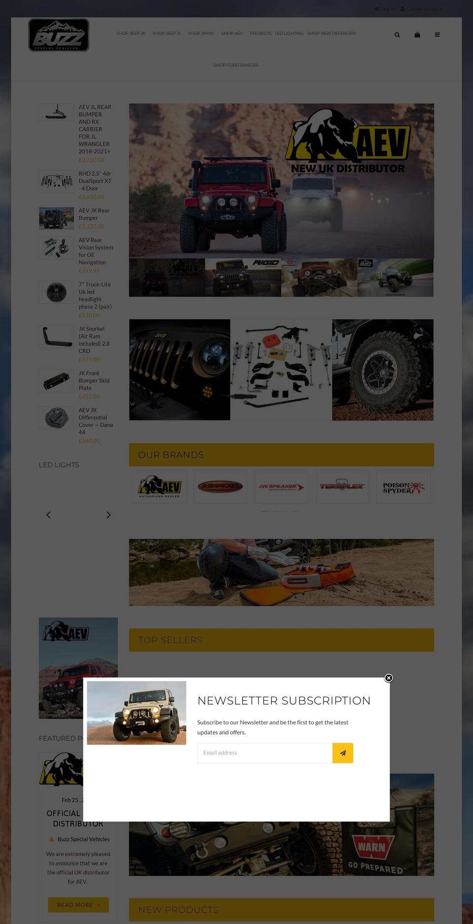 buzzspecialvehicles.co.uk shopify website screenshot