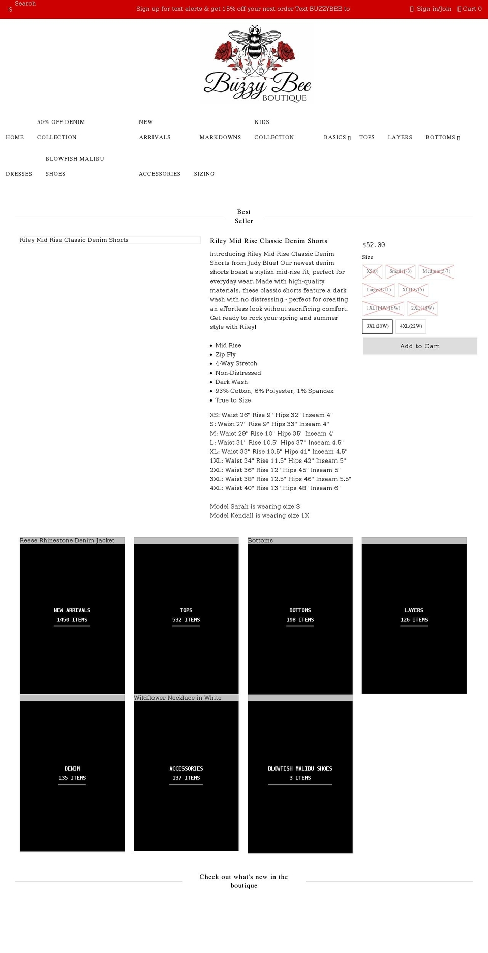buzzybeeboutique.com — Shopify storefront screenshot