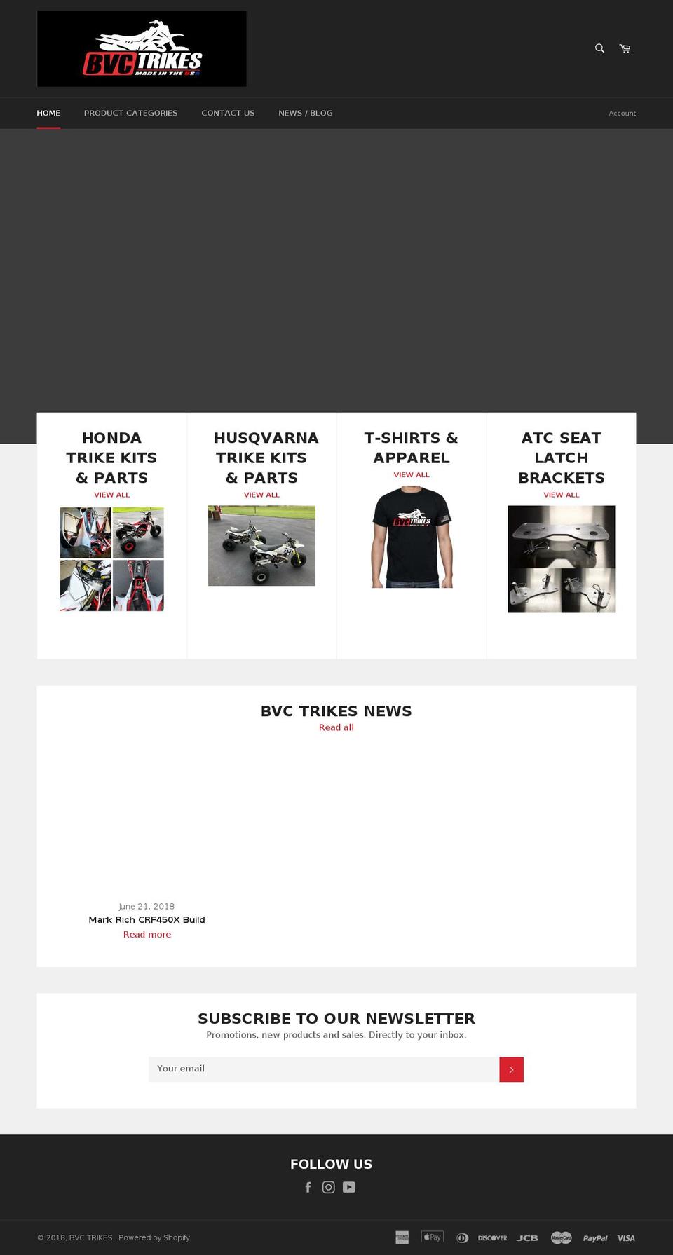 bvctrikes.com — Shopify storefront screenshot