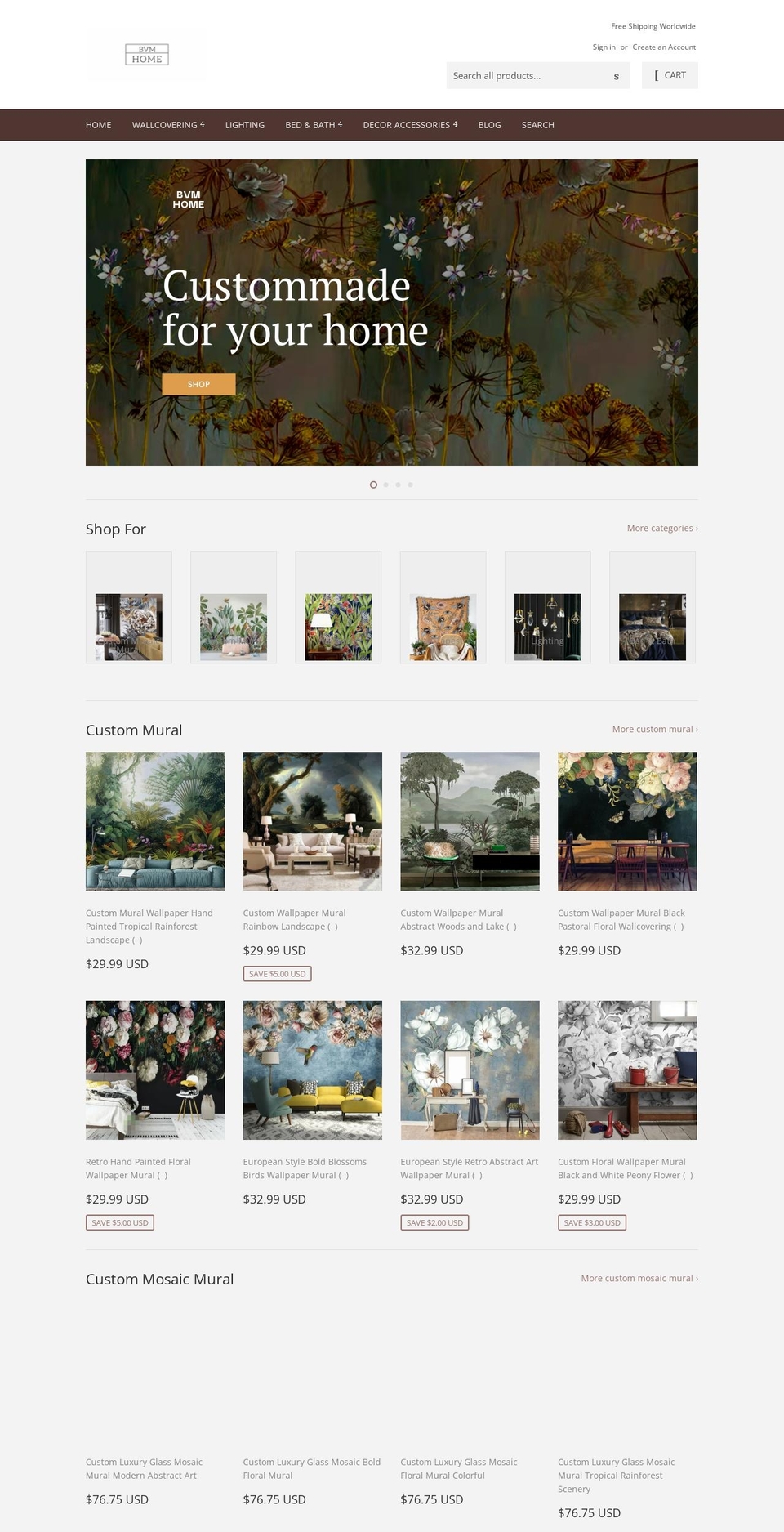bvm-home.com — Shopify storefront screenshot