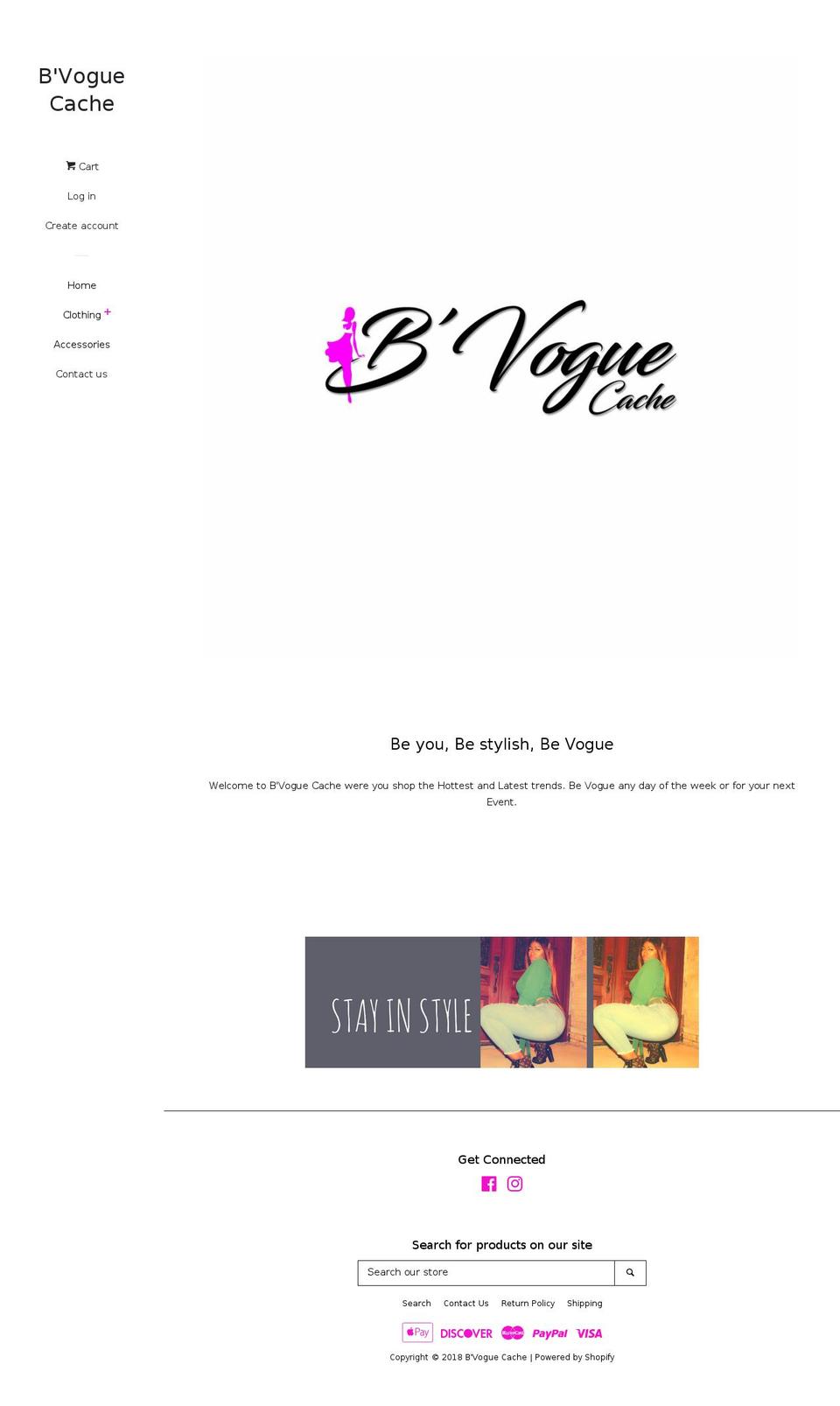 bvoguecache.com — Shopify storefront screenshot