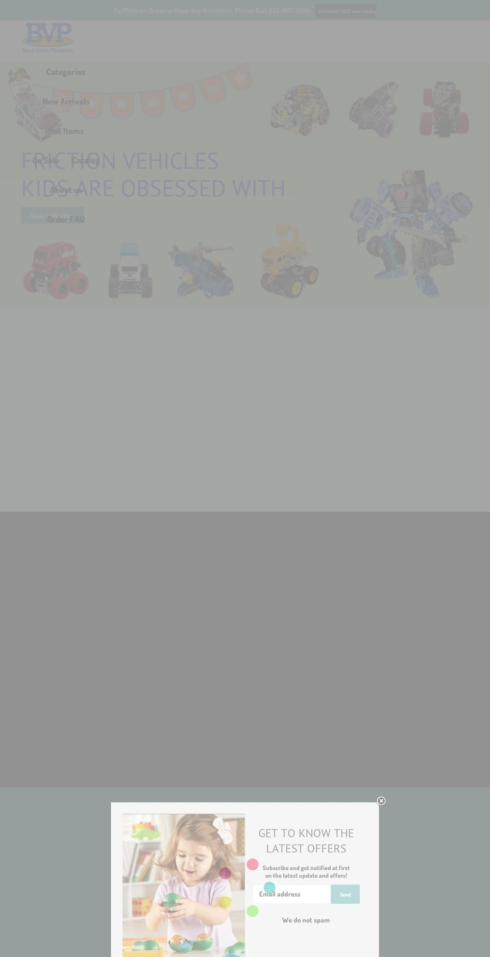 bvproductswholesale.com shopify website screenshot