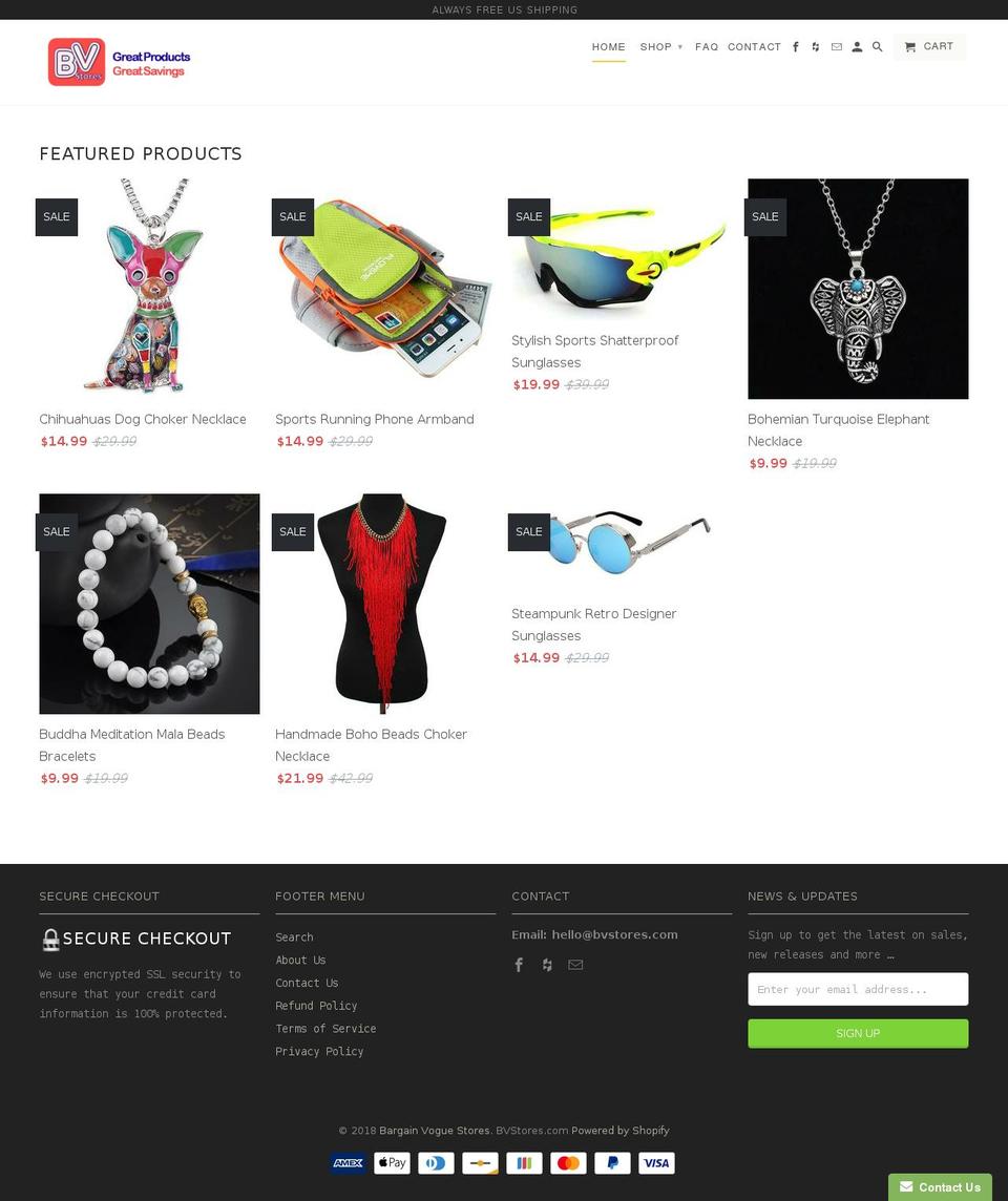 bvstores.com — Shopify storefront screenshot
