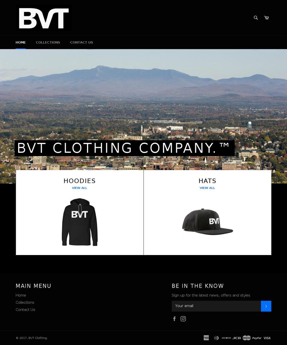 bvtclothing.com shopify website screenshot