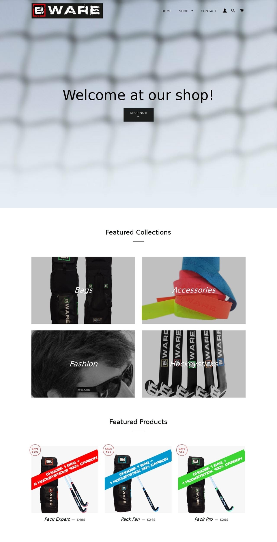 bwarehockey.com — Shopify storefront screenshot