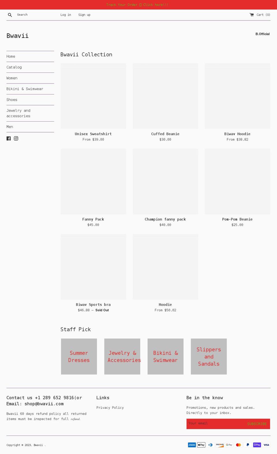 bwavii.com shopify website screenshot