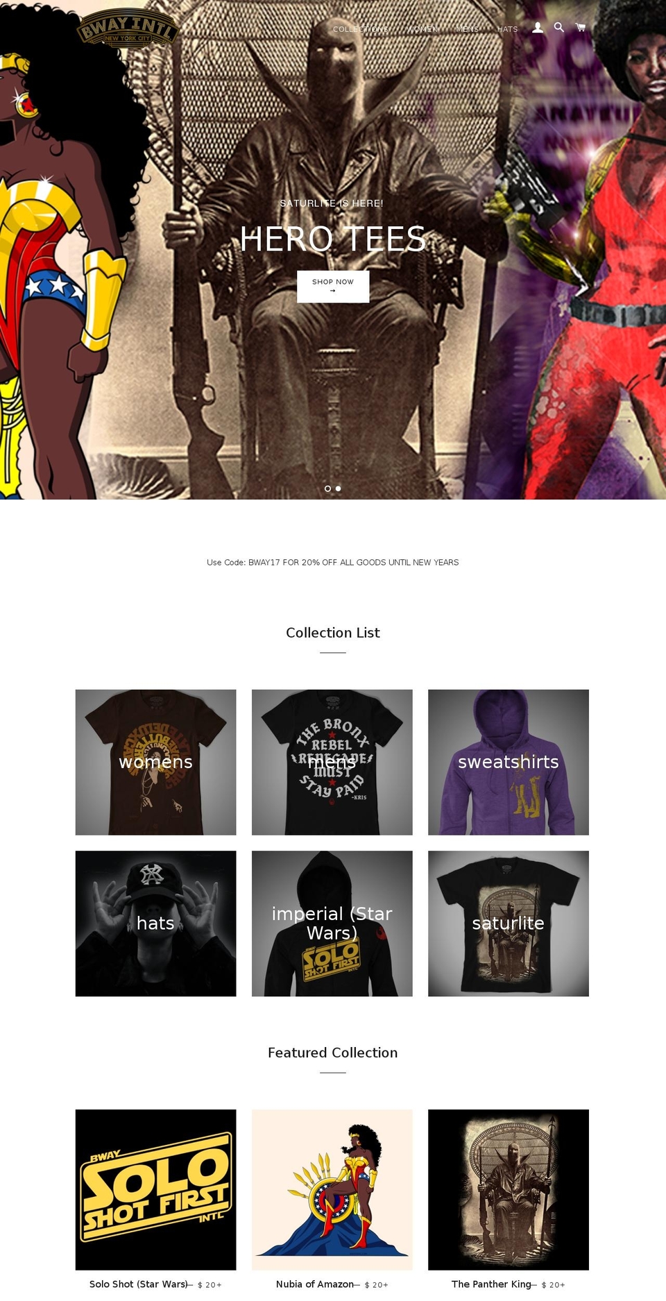 bwayintl.com — Shopify storefront screenshot
