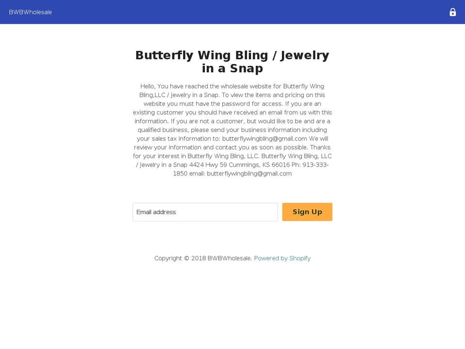 bwbwholesale.com — Shopify storefront screenshot