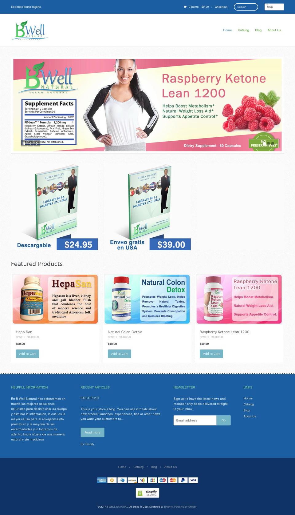 bwellnatural.com shopify website screenshot