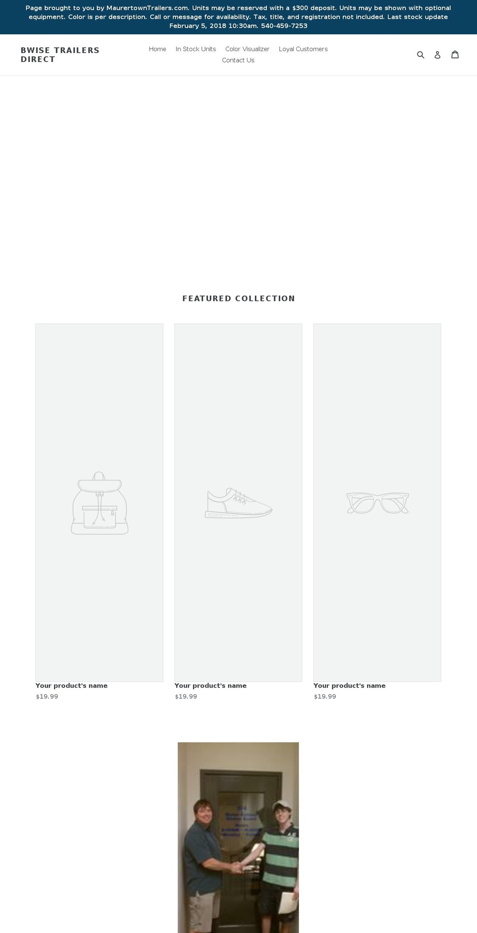 bwisetrailersdirect.com — Shopify storefront screenshot