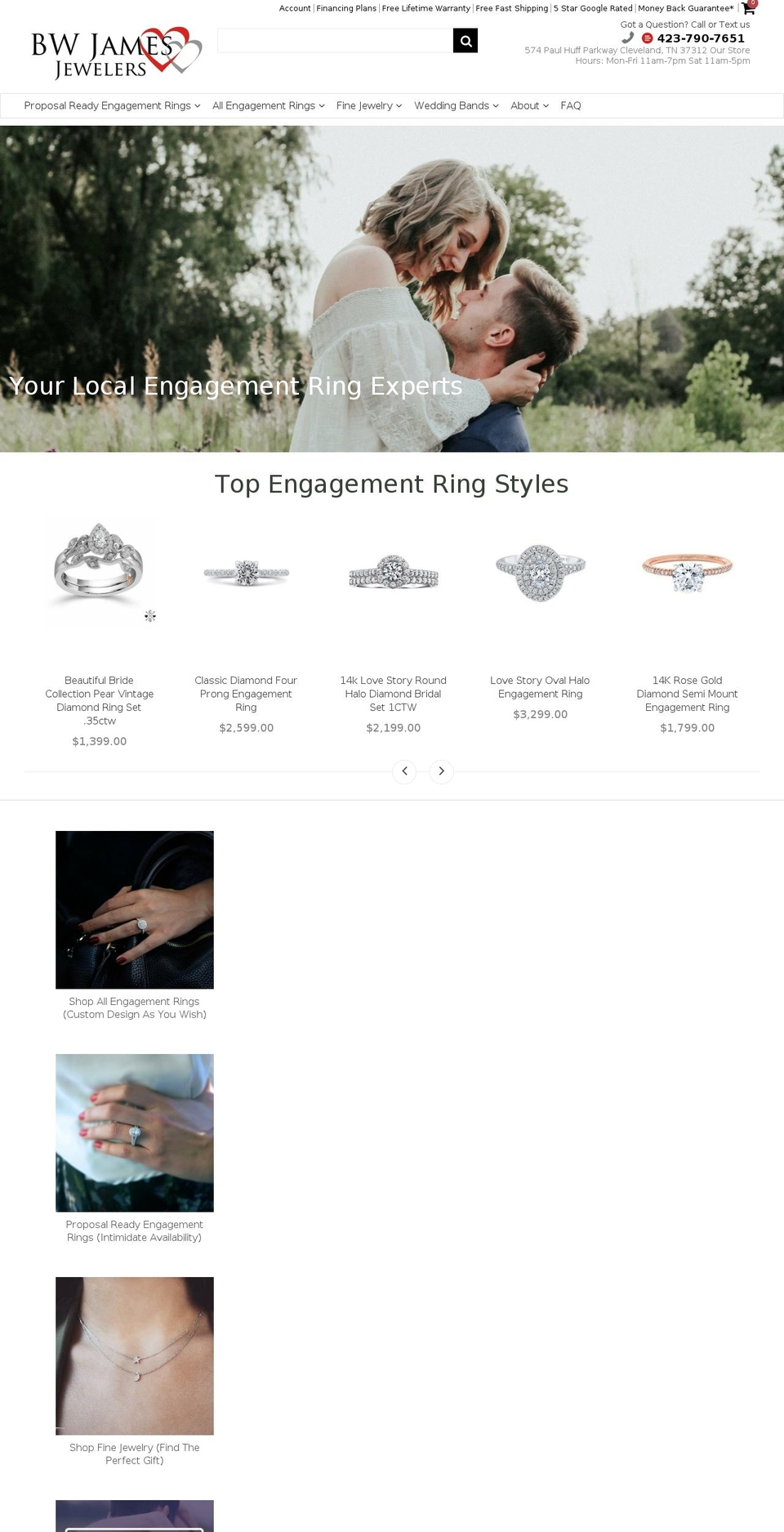 bwjamesjewelers.com shopify website screenshot