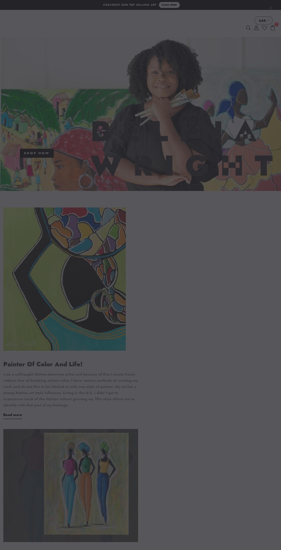 bwrightart.com shopify website screenshot