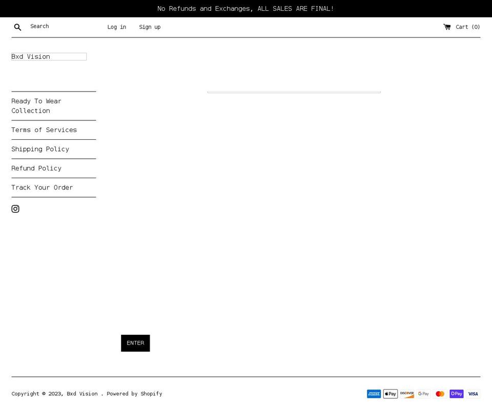 bxdvision.com shopify website screenshot