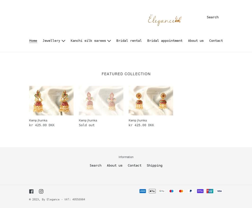 by-elegance.com shopify website screenshot