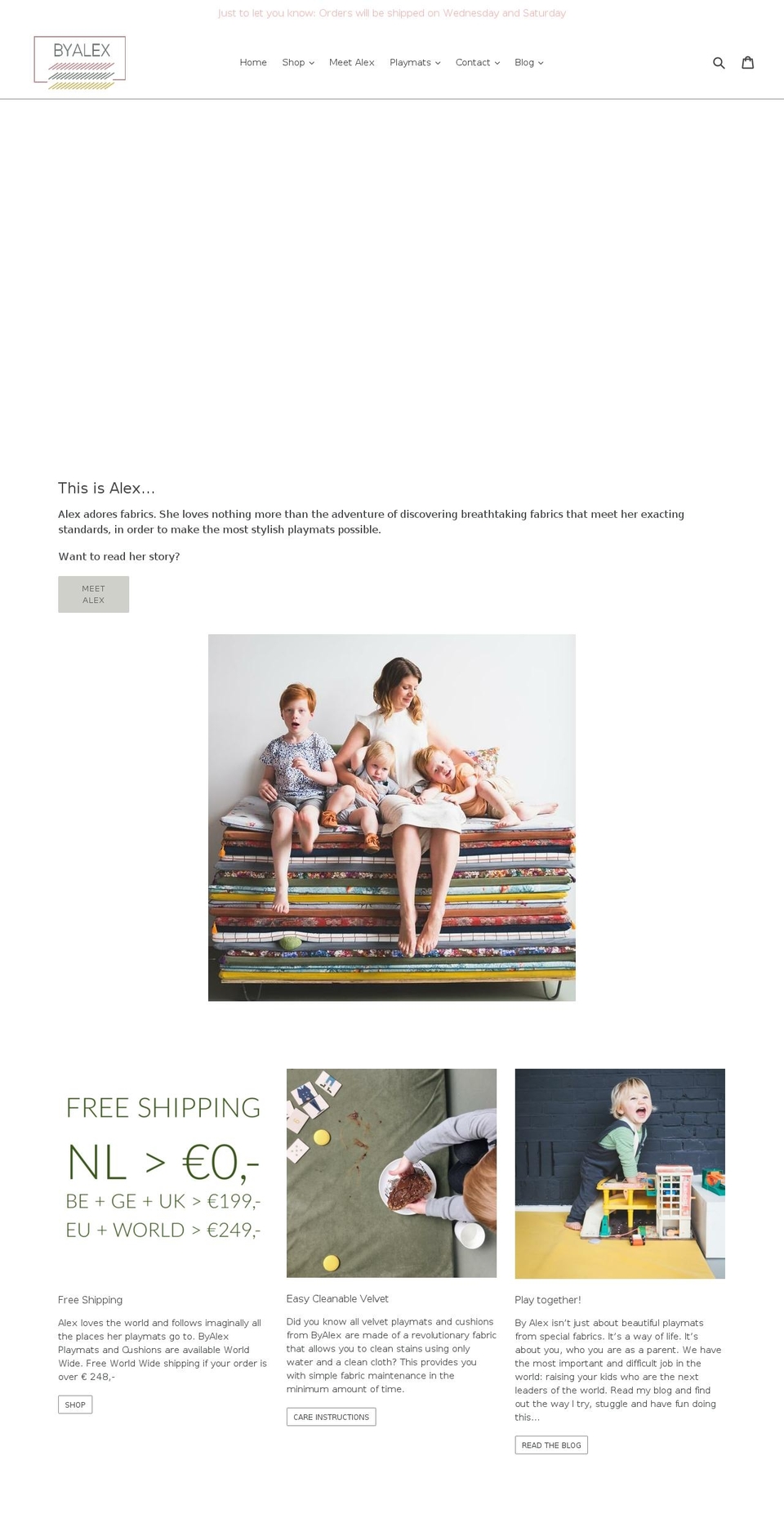 byalexplaymats.com — Shopify storefront screenshot