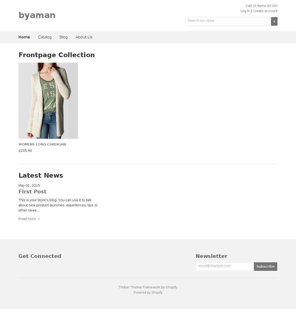 Timber Shopify theme site example byaman.myshopify.com