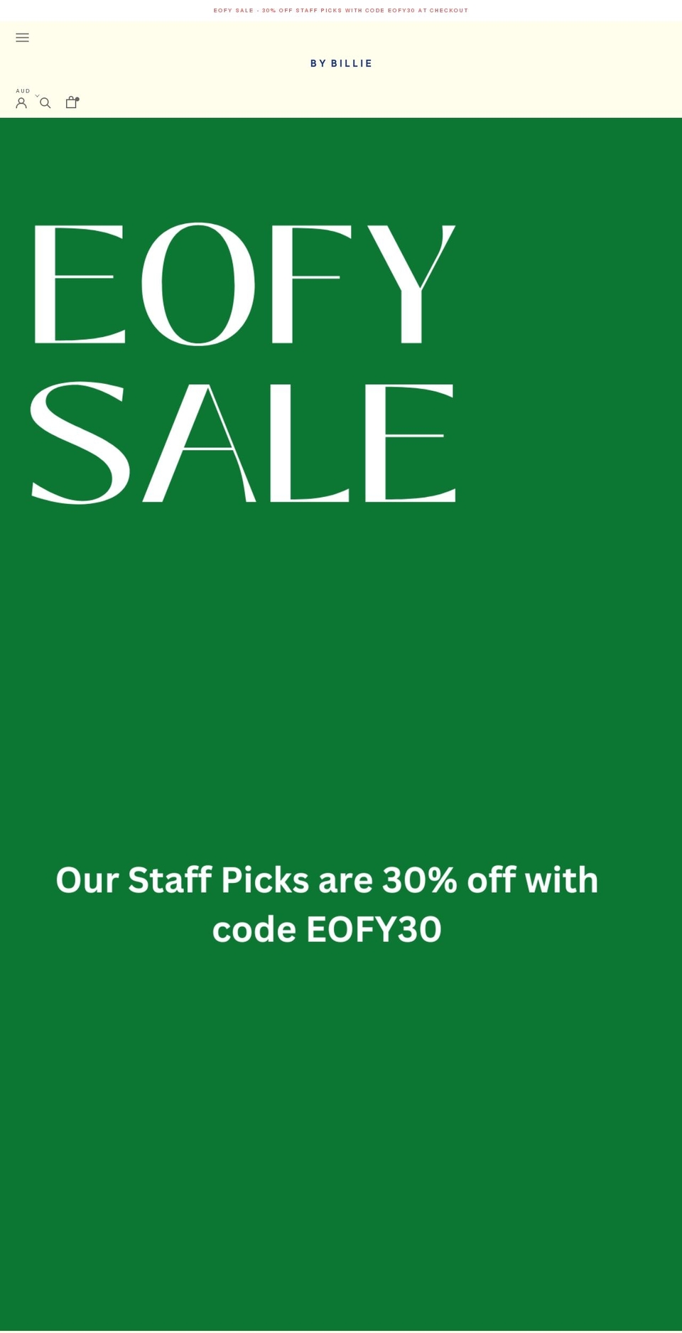 bybillie.com.au shopify website screenshot