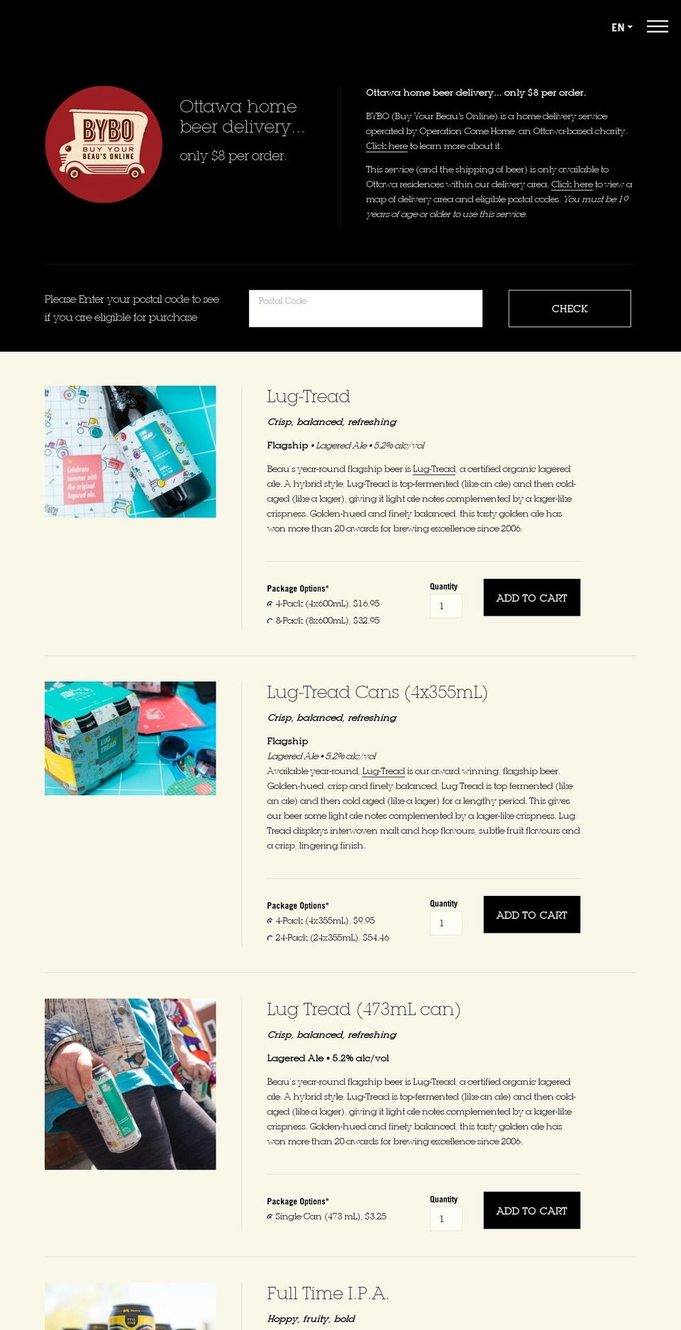 bybo.ca shopify website screenshot