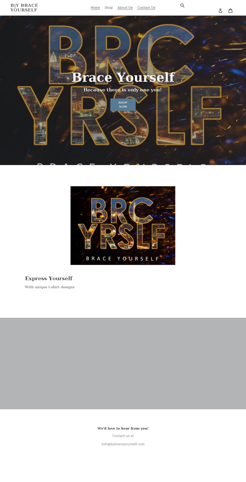 bybraceyourself.com shopify website screenshot
