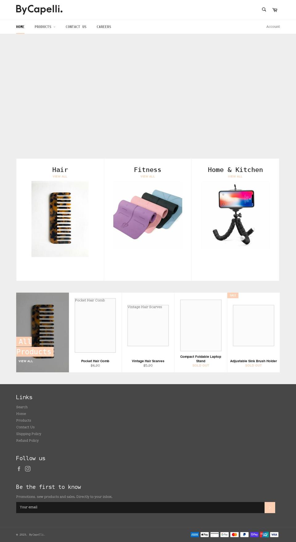 bycapelli.com shopify website screenshot