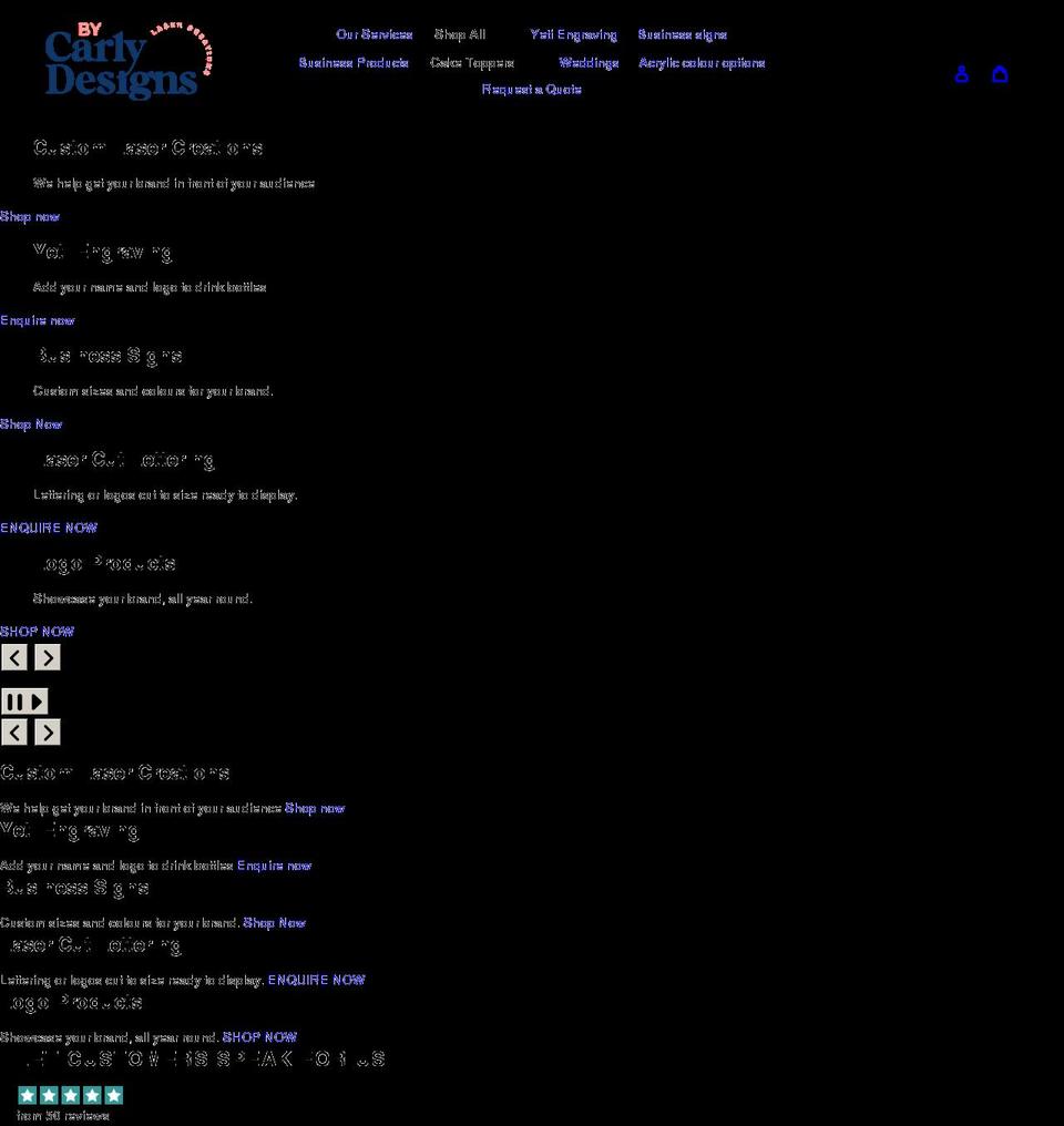 bycarlydesigns.com.au shopify website screenshot