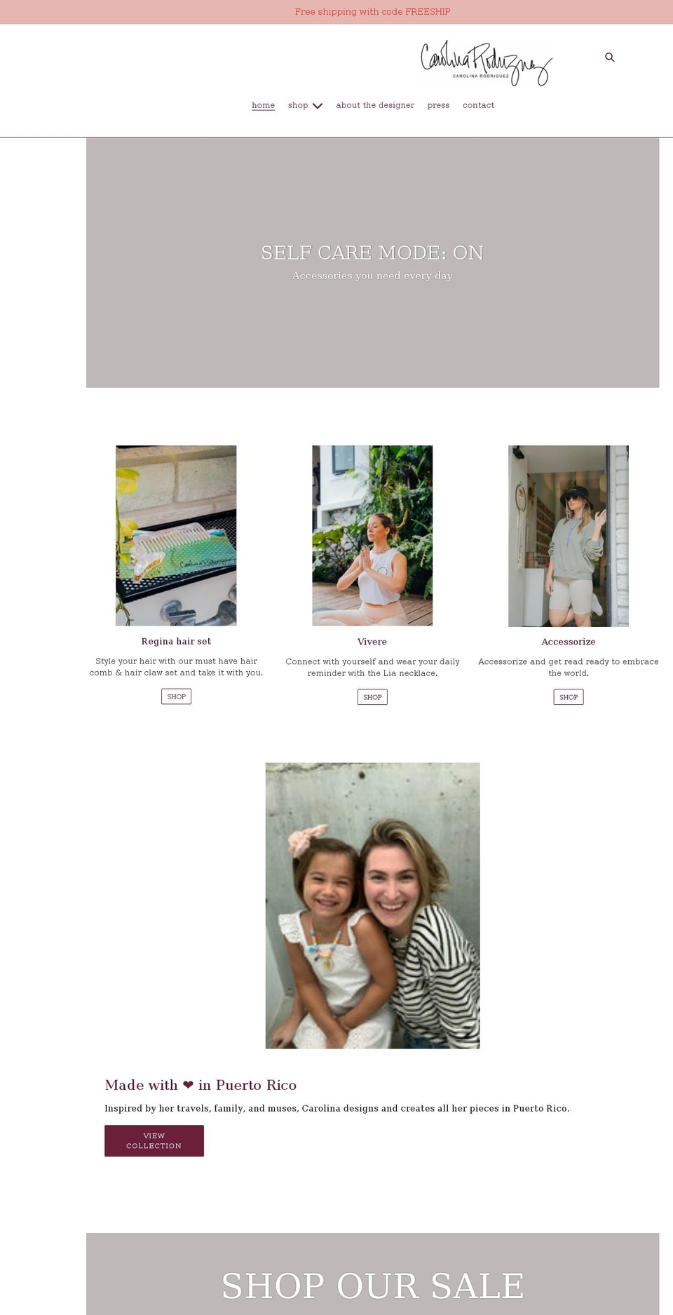 bycarolina.com shopify website screenshot