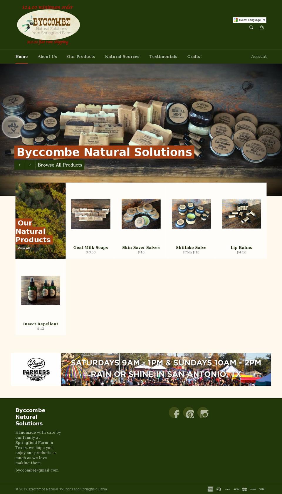 byccombe.com shopify website screenshot