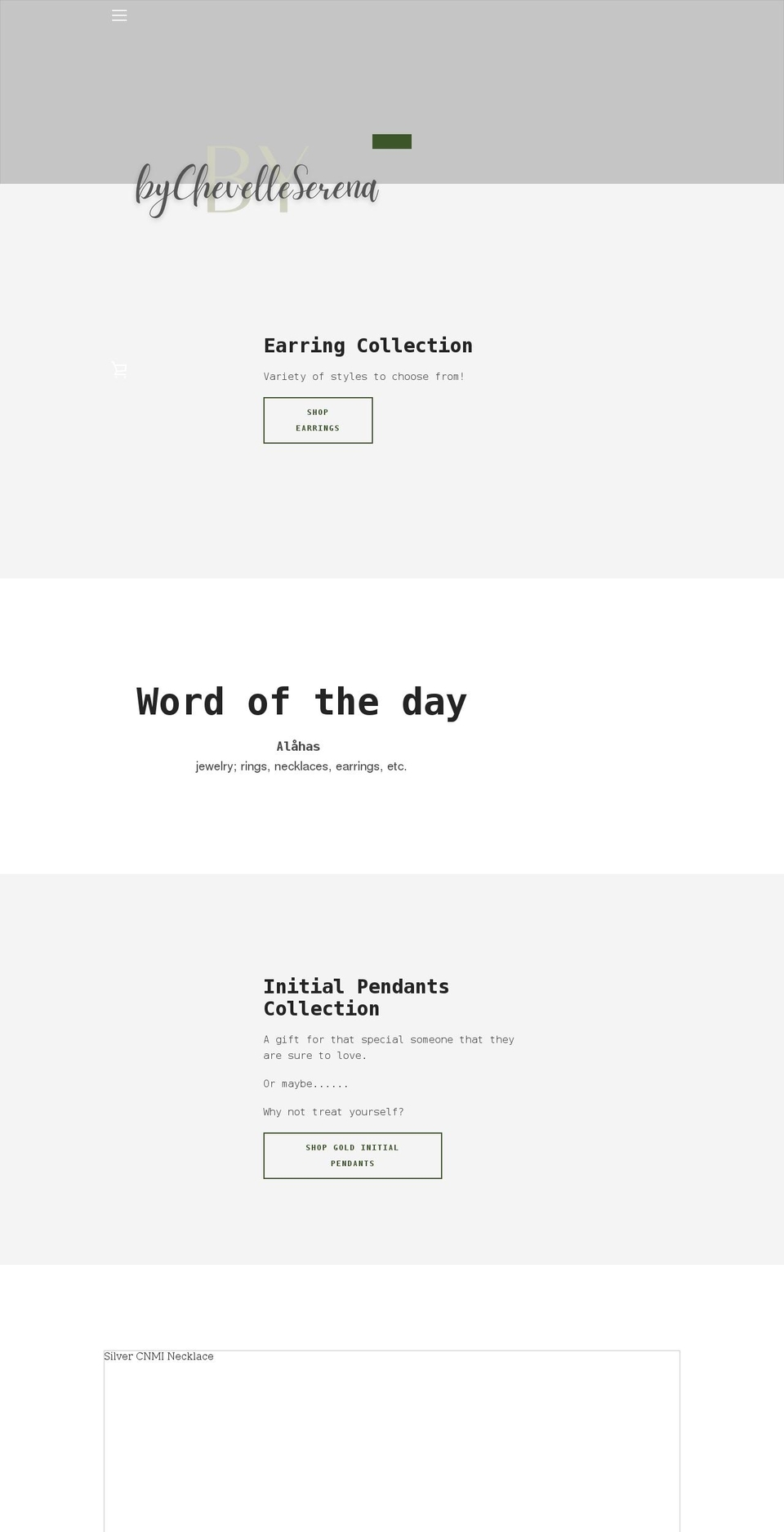 bychevelleserena.com shopify website screenshot