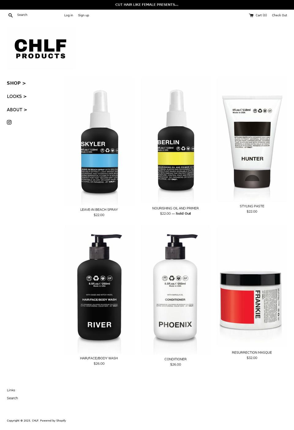 bychlf.com — Shopify storefront screenshot