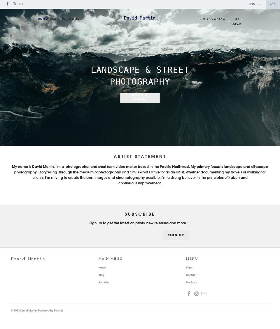bydavidmartin.com shopify website screenshot