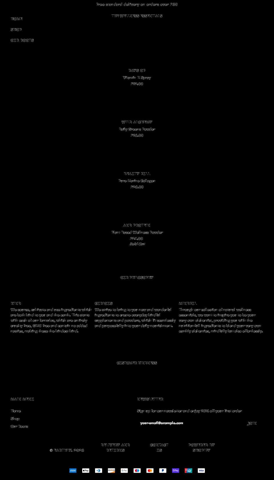 byearthly.co.uk shopify website screenshot