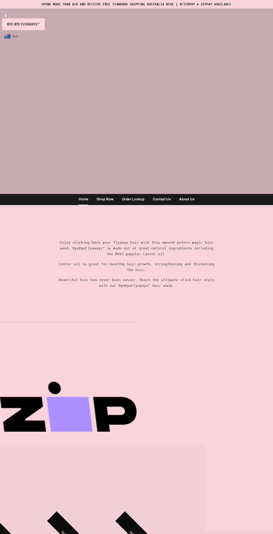 byebyeflyaways.com shopify website screenshot