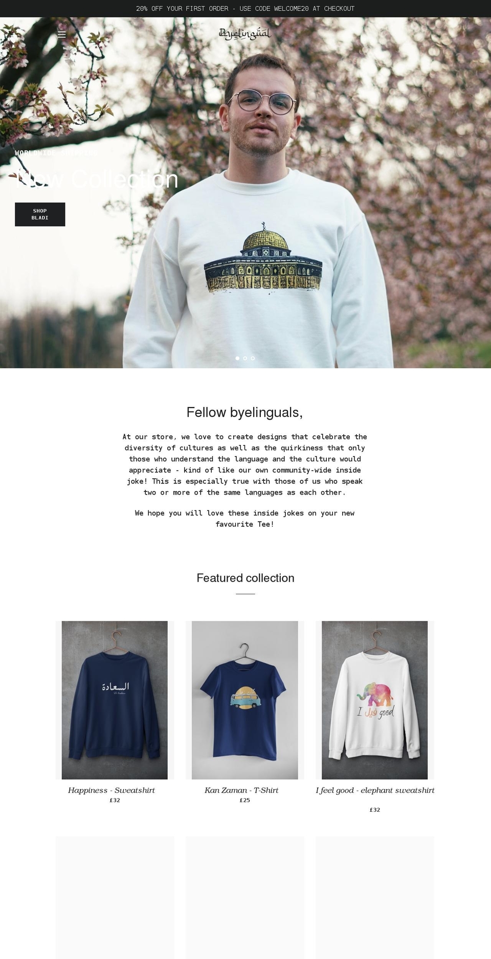 byelingual.co.uk shopify website screenshot