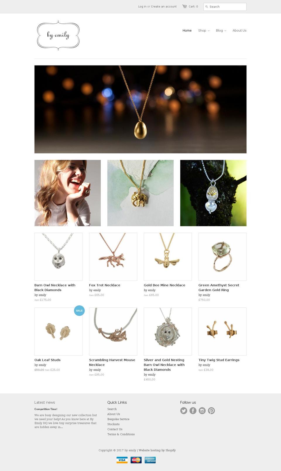 byemilyjewellery.com shopify website screenshot