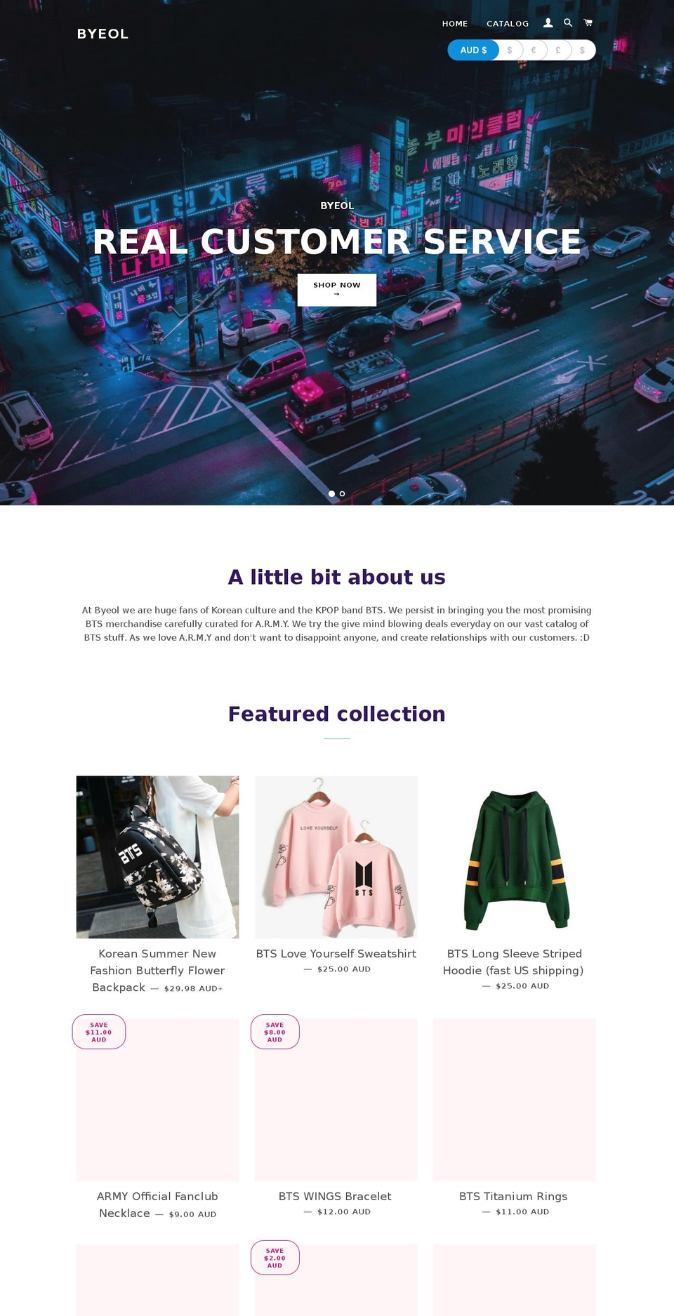 byeol.org shopify website screenshot